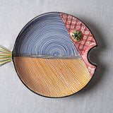 Fish Plate Round (L) Great Friend in Blue