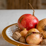 Perforated Fruit Bowl with Gold Rim