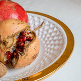 Perforated Fruit Bowl with Gold Rim