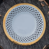 Perforated Fruit Bowl with Gold Rim