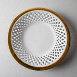 Perforated Fruit Bowl with Gold Rim
